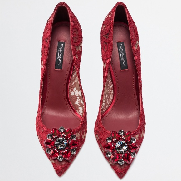 🚫SOLD🚫 Dolce gabbana PUMP IN TAORMINA LACE WITH Crystals - Picture 3 of 8